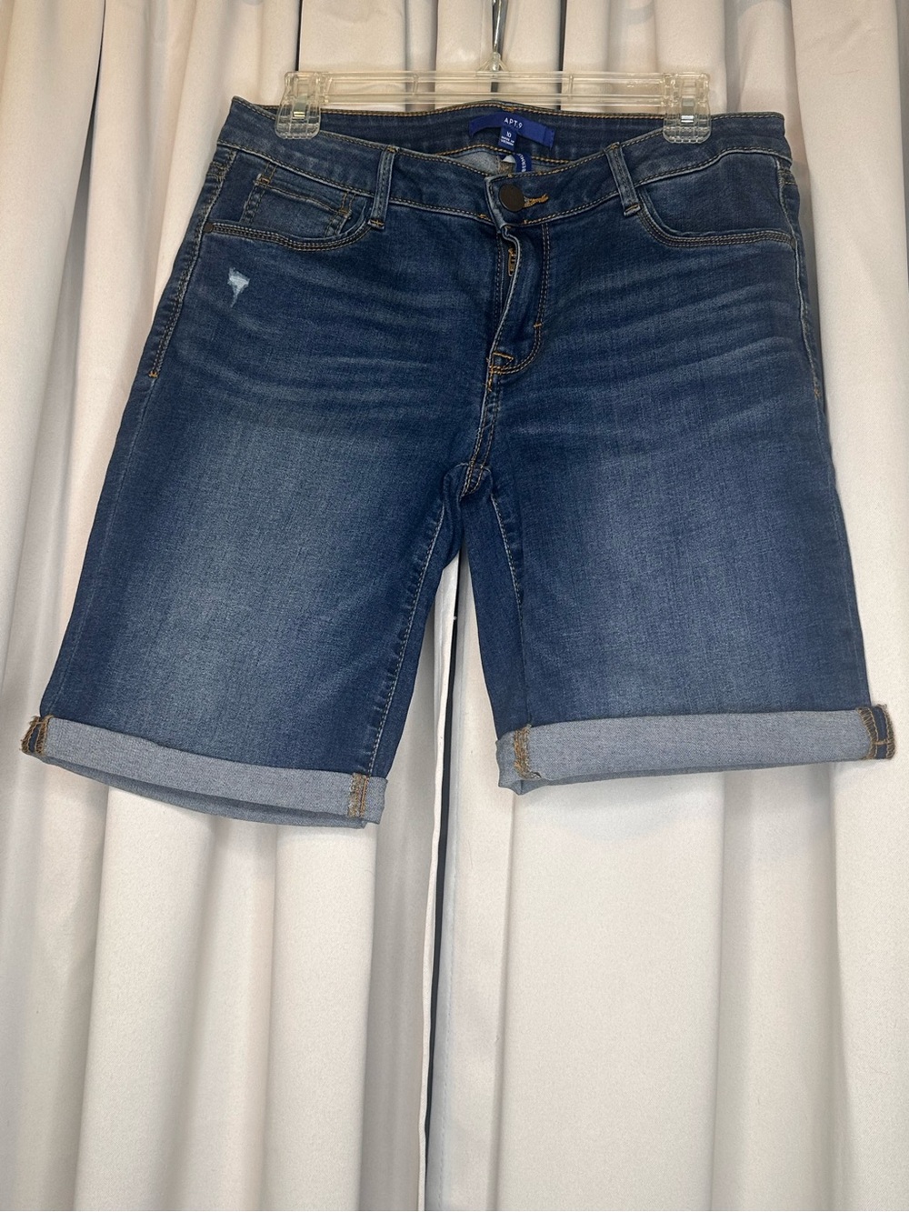 Apt. 9 Blue Denim Rolled-Hem Women's Jean Shorts